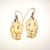 Victorian bone flower drop earrings 18K gold and natural pearls.