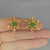 Emerald earrings 14K Gold Buy unique emerald earrings vintage antique emerald earrings online Sydney Australian