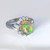 1950s Large Crystal Opal Diamond Dome Ring Platinum