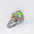 1950s Large Crystal Opal Diamond Dome Ring Platinum