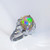 1950s one of a kind opal diamond ring, high dome bombe cabochon opal ring unique opal engagement ring opal birthstone ring one of  a kind handmade natural opal ring fire opal crystal opal ring huge natural vintage estate one of a kind opal ring 1950s rings estate jewelry big opal diamond ring OPR Jewelry