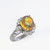 1950s Large Crystal Opal Diamond Dome Ring Platinum
