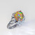 1950s Large Crystal Opal Diamond Dome Ring Platinum