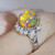 1950s one of a kind opal diamond ring, high dome bombe cabochon opal ring unique opal engagement ring opal birthstone ring one of  a kind handmade natural opal ring fire opal crystal opal ring huge natural vintage estate one of a kind opal ring 1950s rings estate jewelry big opal diamond ring OPR Jewelry