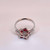 Vivid Red Unheated Ruby Diamond Daisy Flower Engagement Ring 18K White Gold