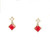 Unheated Pigeon Blood Red Ruby Diamond Drop Earrings