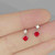 Unheated Pigeon Blood Red Ruby Diamond Drop Earrings