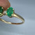 Three Stone Emerald Engagement Ring Emerald and Diamond Bands