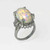 Large Precious Australian Opal Diamond Ring 8.07cttw Platinum