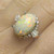 Large Precious Australian Opal Diamond Ring 8.07cttw Platinum
