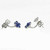 Velvety Deep Blue Sapphire Diamond Flower Earrings 18K Gold