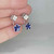 Velvety Deep Blue Sapphire Diamond Flower Earrings 18K Gold