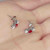 ruby diamond 14K gold stud earrings with unheated dazzling red rubies