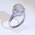 2.65ctw Fiery Australian Opal Diamond Platinum Ring