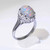 2.65ctw Fiery Australian Opal Diamond Platinum Ring