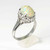 2.65ctw Fiery Australian Opal Diamond Platinum Ring