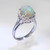 2.65ctw Fiery Australian Opal Diamond Platinum Ring