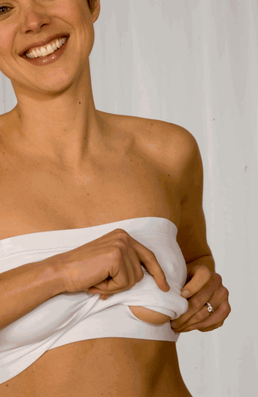 Nursing Bandeau Bra Strapless Breastfeeding Top with Removable Cups by La  Leche League - Beige, Medium 