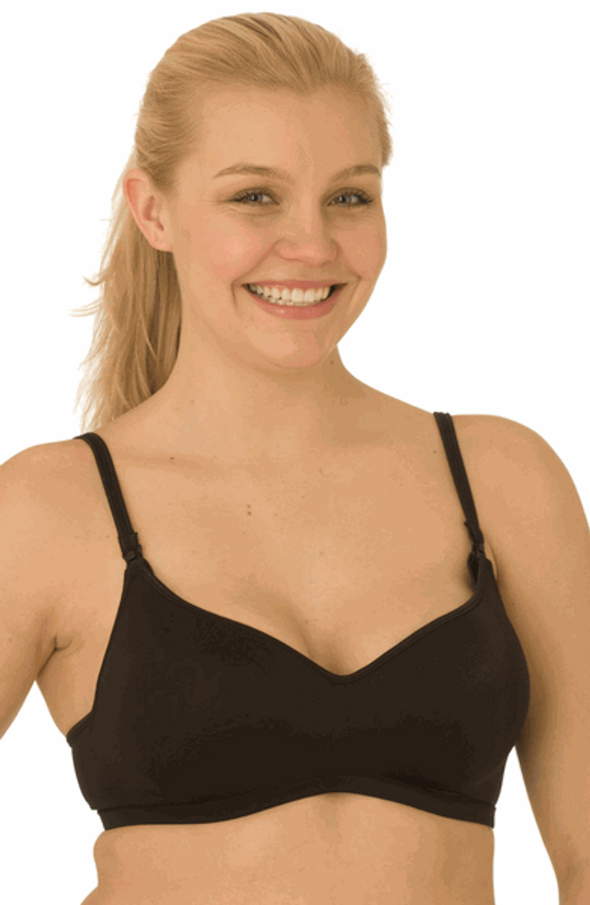 LLLI Cotton/Spandex Pull Over Sleep Bra (4150)- Black - Breakout Bras