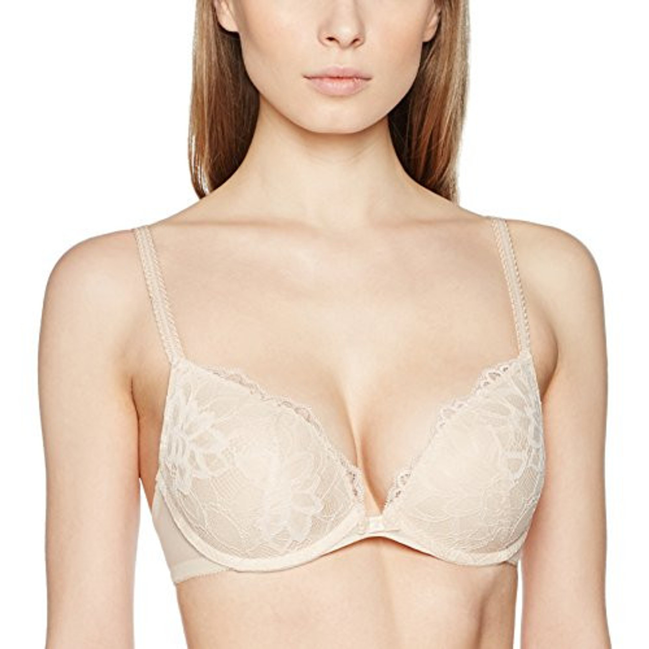 Buy Triumph Triumph Aqua Exotic Deep V Wired Push Up Bra (Pearl) Online