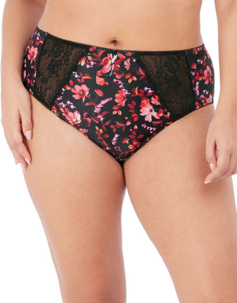 Plus Contrast Lace High Waisted Shapewear Panty