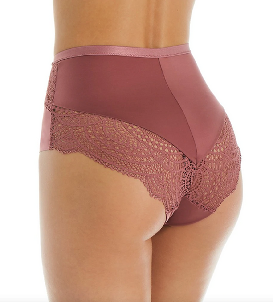 Pink Lace Back Full High Waisted Knickers