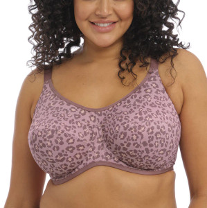 Elomi Energize Fashion Sports Bra, EL8042 - front view in Dusky Leopard.