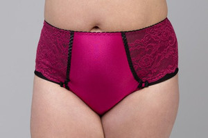 Ewa Michalak Elizabeth High Waist Brief, ELB, FINAL SALE - front view in Hot Pink.