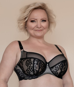 Ewa Michalak Magic Dance Full Cup Bra in Black with Red