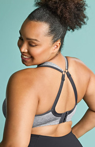 Panache Sculptress Underwire Sports Bra, 9441 - back view in Charcoal Marl.