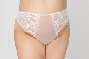 Ewa Michalak Antonina High Waist Brief, BWA - front view in Ivory.