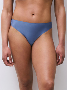 Chantelle Soft Stretch Thong Panty, 2649 - front view in Ocean Blue.