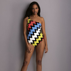 Anita Noelia One-Shoulder Swimsuit, 7222, FINAL SALE - Anita Noelia One-Shoulder Swimsuit Chevron