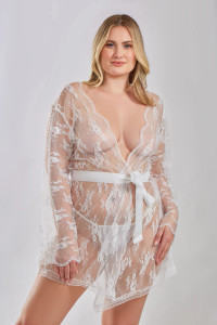 iCollection Sheer Lace Robe