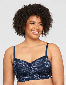 Montelle Cup Sized Lace Bralette, 9334 - front view in Gemstone Blue.
