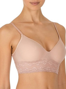 Natori Bliss Perfection Wirefree Bra, 723154, FINAL SALE - front view in Rose.