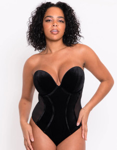 Curvy Kate Scantilly Icon Plunge Strapless Padded Bodysuit, ST031704 - Black