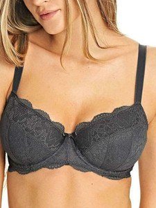 Freya Fancies Padded Half-Cup Bra- FINAL SALE Graphite 32C - Freya Fancies Padded Half-Cup Bra Graphite