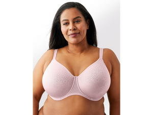 Wacoal Back Appeal Underwire Bra, Extended Sizes, 855403 - front view in Cradle Pink.