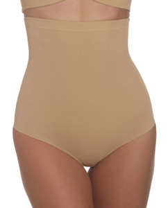 Dominique Marie Firm Control High Waist Shaper, 102 - front view in Mocha.
