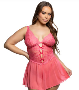 Roma Confidential Enchanted Dream Teddy, LI1076 - front view in Coral.