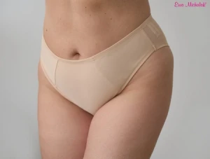 Ewa Michalak Giovanni High Cut Brief, WYG Light Beige M/12 - front view in Light Beige.