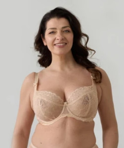 Ewa Michalak BMS Bezik Bra, BMSB Light Beige 30J/65GG - front view in Light Beige.