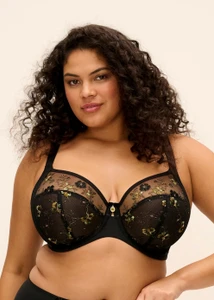Elomi Lyrianna Bra, EL303705 - close-up in Jet.