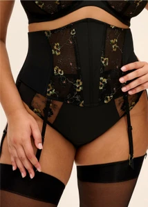 Elomi Lyrianna Suspender, EL303791 - close-up in Jet.
