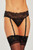 iCollection Lace Garter-Thong with Rhinestones (7418), Black