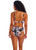 back view with matching high waist bikini brief in Midnight.