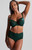 front view with matching full cup bra in Dark Green.