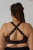 back view with straps crossed in Dark Brown.