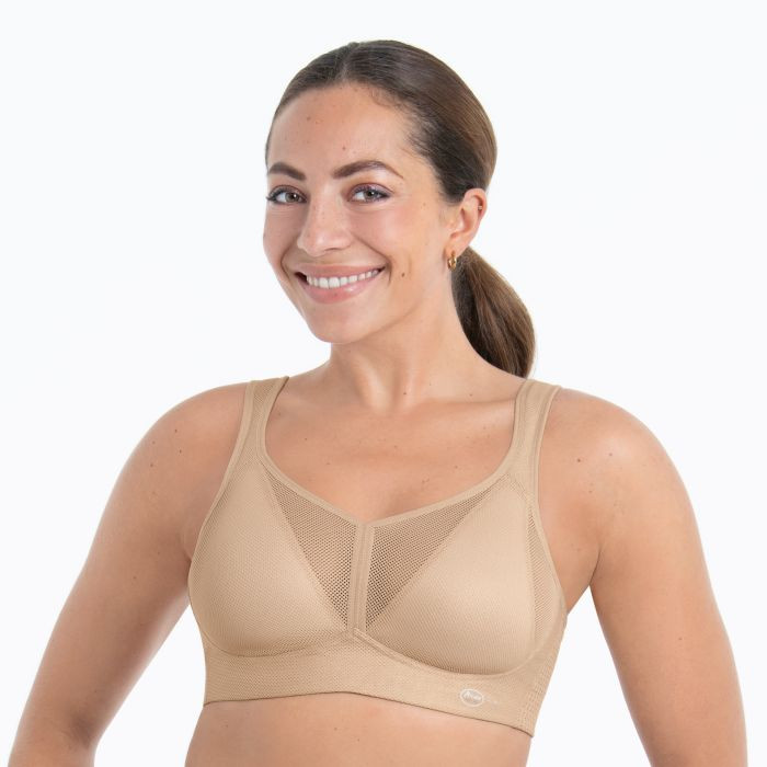 Anita Active Air Control Wire Free Sports Bra, 5544 - front view in Desert.